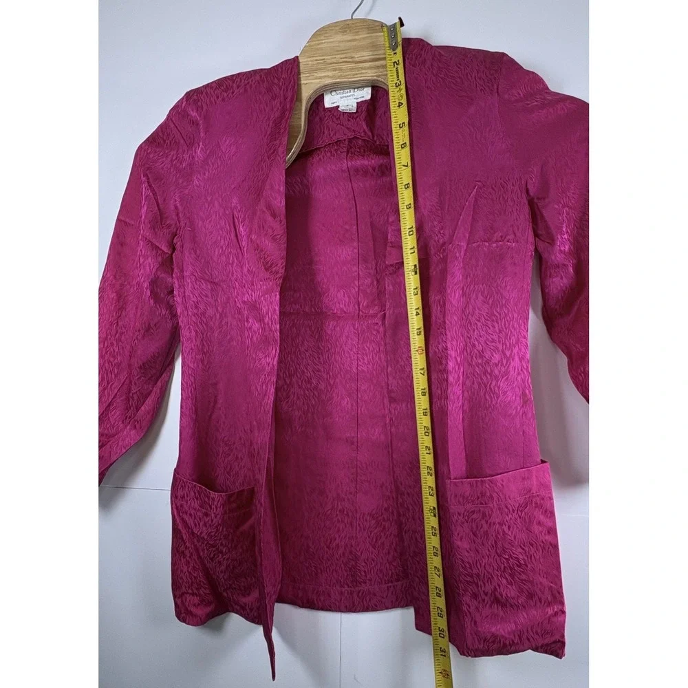Vintage Christian Dior Separates Paris New York Silk Open Front Blazer 1980s Sz8